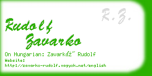 rudolf zavarko business card